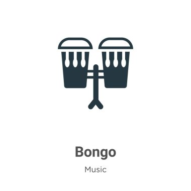 Beyaz arkaplanda bongo vektör simgesi. Mobil konsept ve web uygulamaları tasarımı için modern müzik koleksiyonundan düz vektör bongo simgesi işareti.