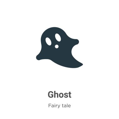 Beyaz arkaplanda hayalet vektör simgesi. Mobil konsept ve web uygulamaları tasarımı için modern peri masalı koleksiyonundan düz vektör hayalet simgesi işareti.
