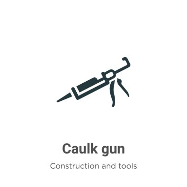 Beyaz arkaplanda caulk silah vektör simgesi. Mobil konsept ve web uygulamaları tasarımı için modern yapı ve araç koleksiyonundan düz vektör caulk silah simgesi simgesi işareti.