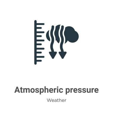 Beyaz arkaplanda atmosferik basınç simgesi vektörü. Mobil konsept ve web uygulamaları tasarımı için modern hava koleksiyonundan düz vektör atmosfer basınç simgesi işareti.