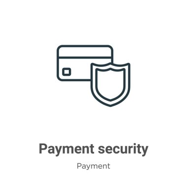 Payment security outline vector icon. Thin line black payment security icon, flat vector simple element illustration from editable ecommerce concept isolated on white background