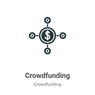 Beyaz arka planda kitle fonlama vektör simgesi. Mobil konsept ve web uygulamaları tasarımı için modern kitle fonlama koleksiyonundan düz vektör kitle fonlama simgesi işareti.