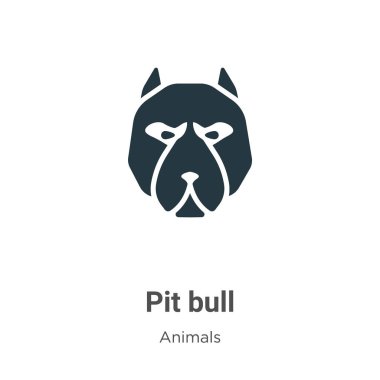 Beyaz arka planda pitbull vektör simgesi. Mobil konsept ve web uygulamaları tasarımı için modern hayvan koleksiyonundan düz vektör pitbull simgesi işareti.
