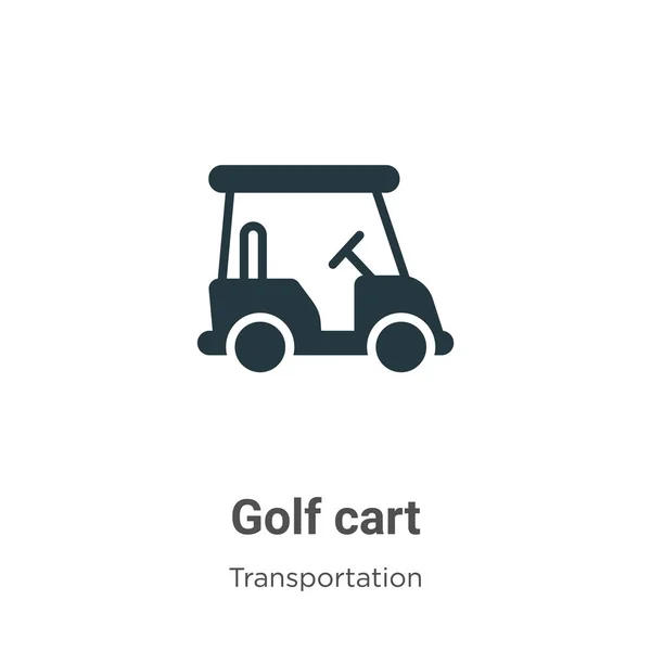 Golf Cart Glyph Icon Vector White Background Flat Vector Golf — ストックベクタ