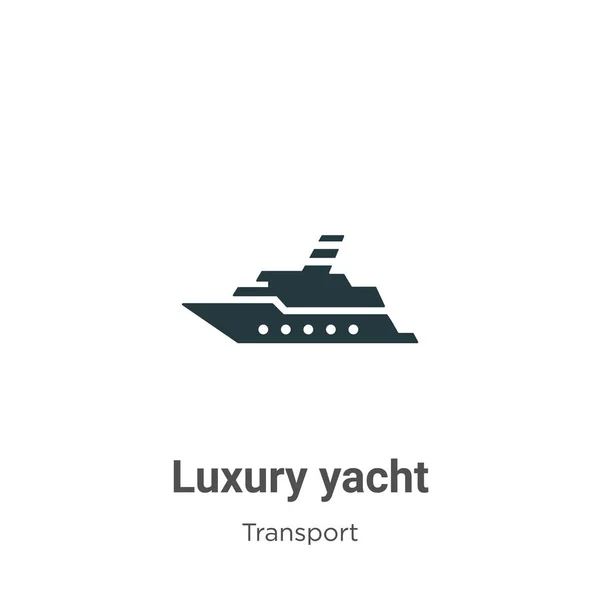 Luxury Yacht Glyph Icon Vector White Background Flat Vector Luxury — Stock Vector