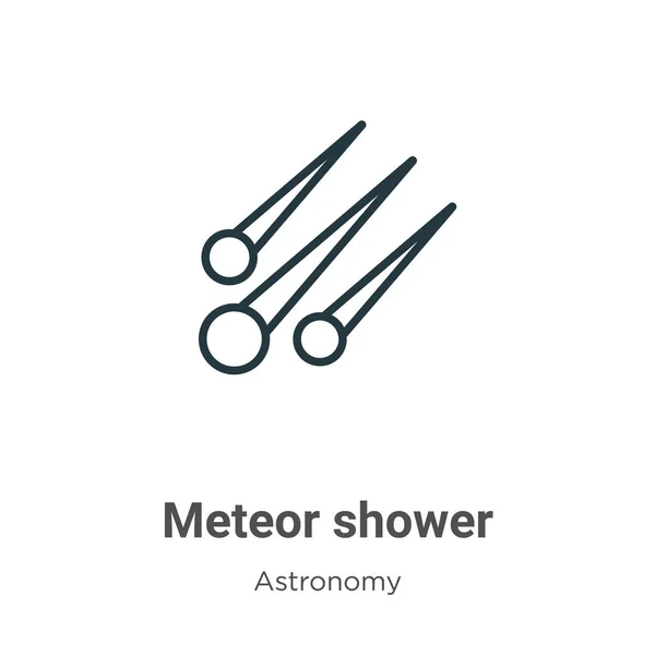 Meteor Shower Outline Vector Icon Thin Line Black Meteor Shower — Stockvector