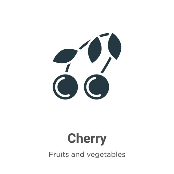 Vector Iconos Cherry Gyph Sobre Fondo Blanco Signo Icono Cerezo — Archivo Imágenes Vectoriales