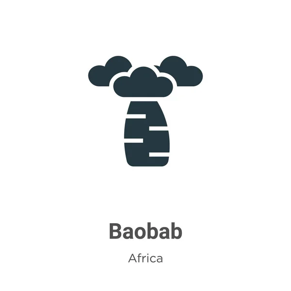 Icono Vectorial Baobab Sobre Fondo Blanco Signo Icono Baobab Vectorial — Vector de stock