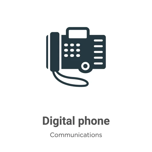 Icona Vettoriale Digitale Sfondo Bianco Flat Vector Digital Phone Icon — Vettoriale Stock