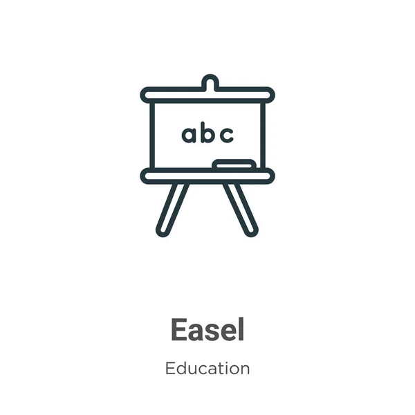Easel outline vector icon. Thin line black easel icon, flat vector simple element illustration from editable education concepted on white background — 스톡 벡터