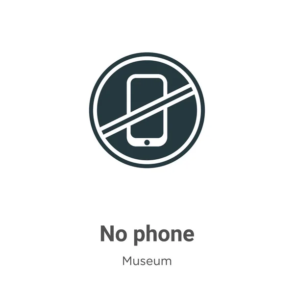 白い背景に携帯電話のグリフアイコンベクトルはありません モバイルコンセプトとWebアプリのデザインのための現代美術館コレクションからのフラットベクトルなし携帯電話のアイコン記号記号 — ストックベクタ