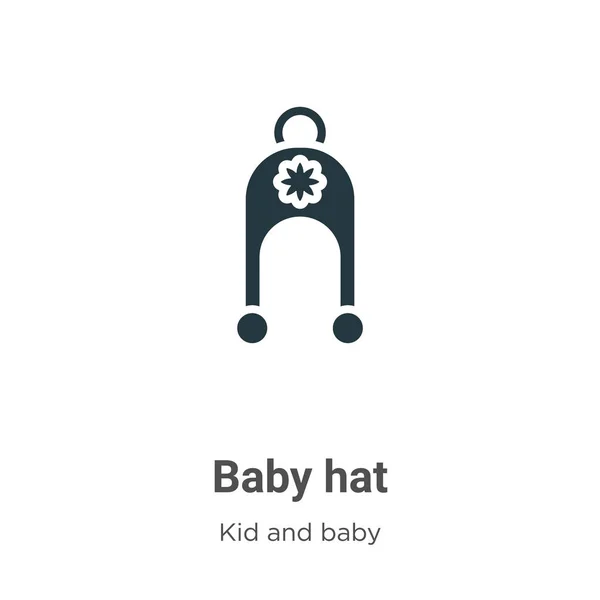 Baby Hat Glyph Εικονίδιο Διάνυσμα Λευκό Φόντο Επίπεδη Διάνυσμα Σύμβολο — Διανυσματικό Αρχείο