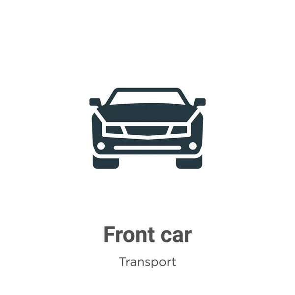 Front Car Glyph Icon Vector White Background Flat Vector Front — 스톡 벡터