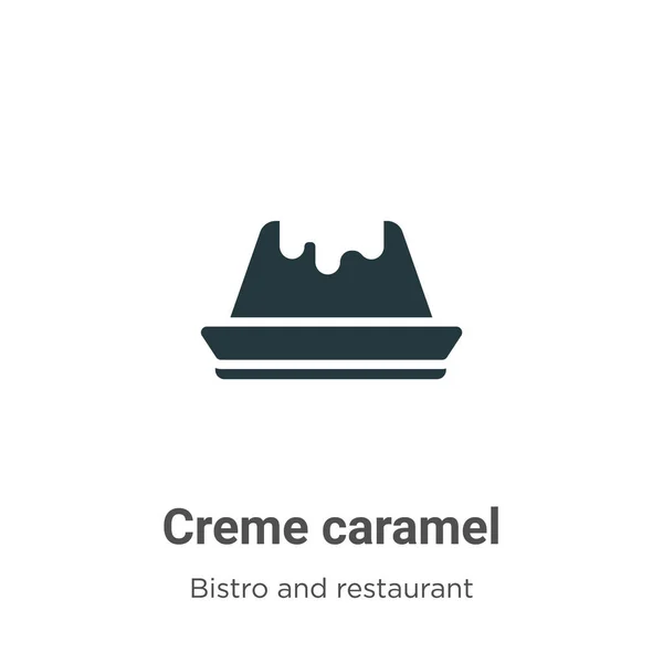 Icône Vectorielle Crème Caramel Sur Fond Blanc Vecteur Plat Creme — Image vectorielle