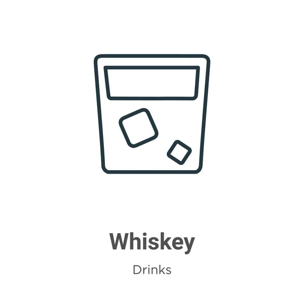 Whisky Skissera Vektor Ikon Tunn Linje Svart Whisky Ikon Platt — Stock vektor