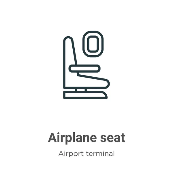 Airplane Seat Outline Vector Icon Thin Line Black Airplane Seat —  Vetores de Stock