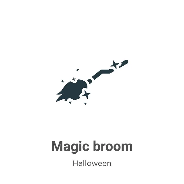 Magic Broom Vector Icon White Background Flat Vector Magic Broom — Stock Vector