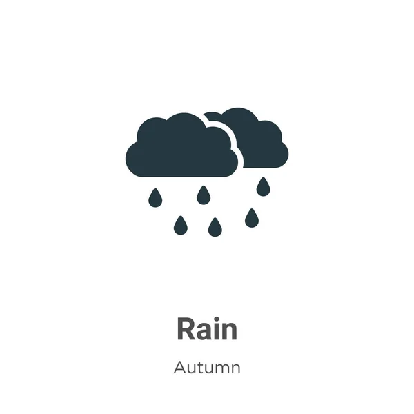 Rain Vector Icon White Background Flat Vector Rain Icon Symbol — Stock Vector