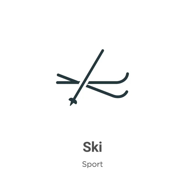 Ski Vector Icon White Background Flat Vector Ski Icon Symbol — Stock Vector