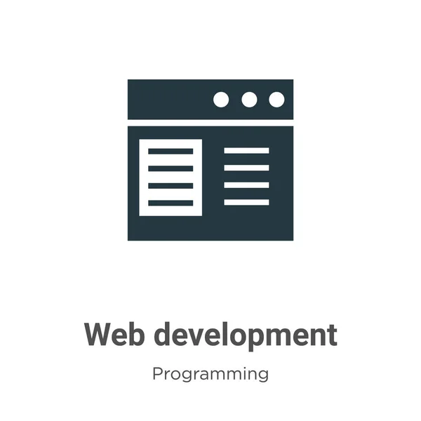 Web Development Διανυσματικό Εικονίδιο Λευκό Φόντο Επίπεδο Σύμβολο Εικονίδιο Ανάπτυξης — Διανυσματικό Αρχείο