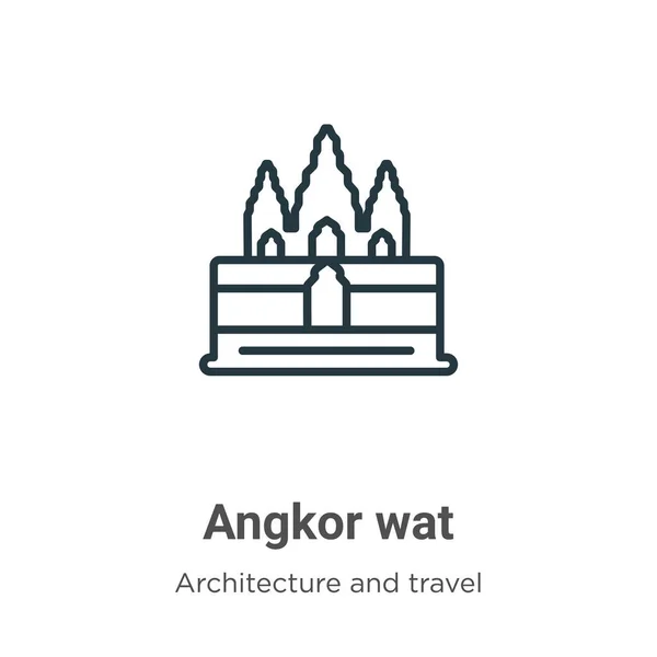 Ангкор Векторна Ікона Тонкий Чорний Ангкор Ват Ікона Плоский Вектор — стоковий вектор