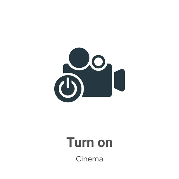 Ative o ícone vetorial no fundo branco. Vetor plano liga símbolo de ícone da coleção de cinema moderno para o conceito móvel e web design de aplicativos. — Vetor de Stock