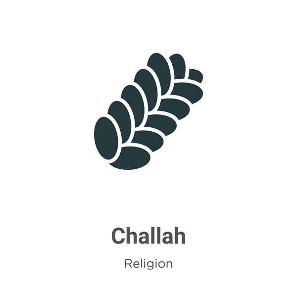 Challah glyph icon vector on white background. Flat vector challah icon symbol sign from modern religion collection for mobile concept and web apps design.