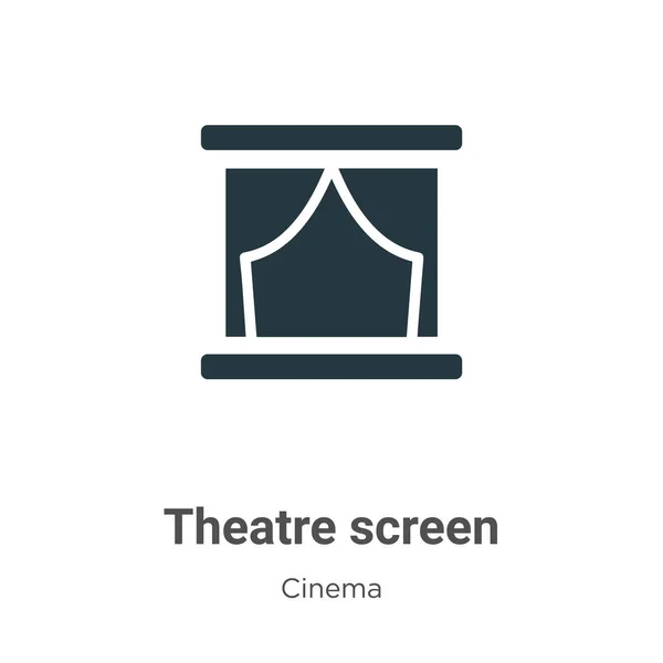 Εικονίδιο Διανύσματος Οθόνης Θεάτρου Λευκό Φόντο Επίπεδη Εικόνα Εικονίδιο Οθόνη — Διανυσματικό Αρχείο