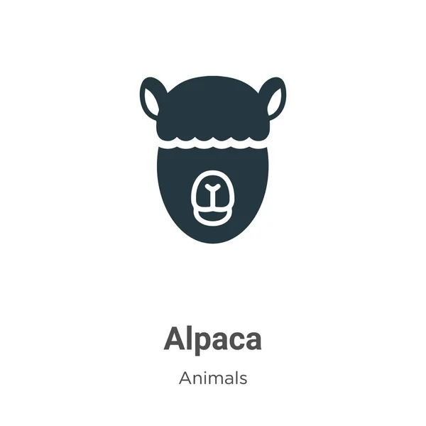 알파카 아이콘 배경에 Flat Vector Alpaca Icon Signature Sign Modern — 스톡 벡터