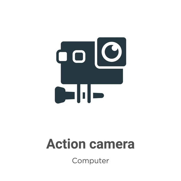 Action Kamera Vektorsymbol Auf Weißem Hintergrund Flache Vektor Action Kamera — Stockvektor