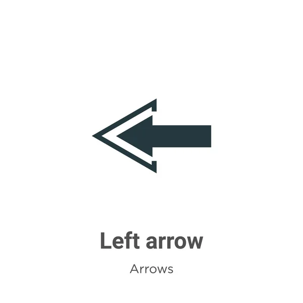 Значок Вектора Стрелки Влево Белом Фоне Плоский Вектор Иконки Левая — стоковый вектор