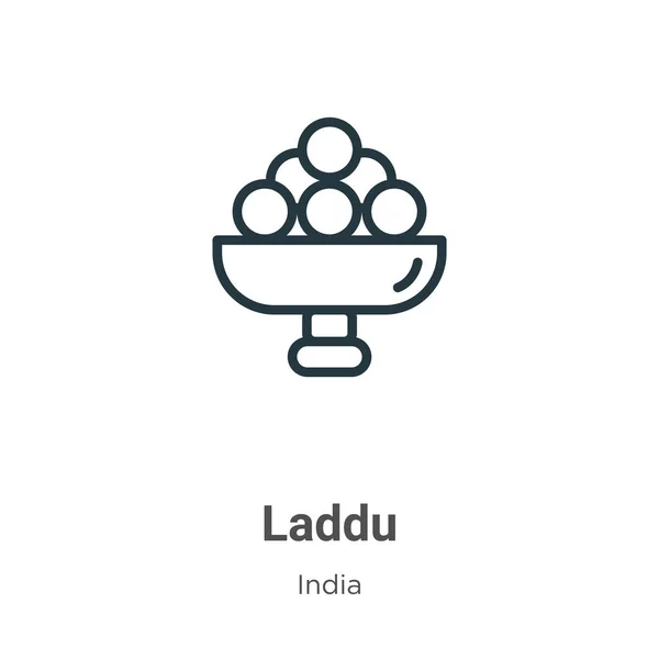 Laddu Contorno Icono Vector Icono Laddu Negro Línea Delgada Ilustración — Vector de stock