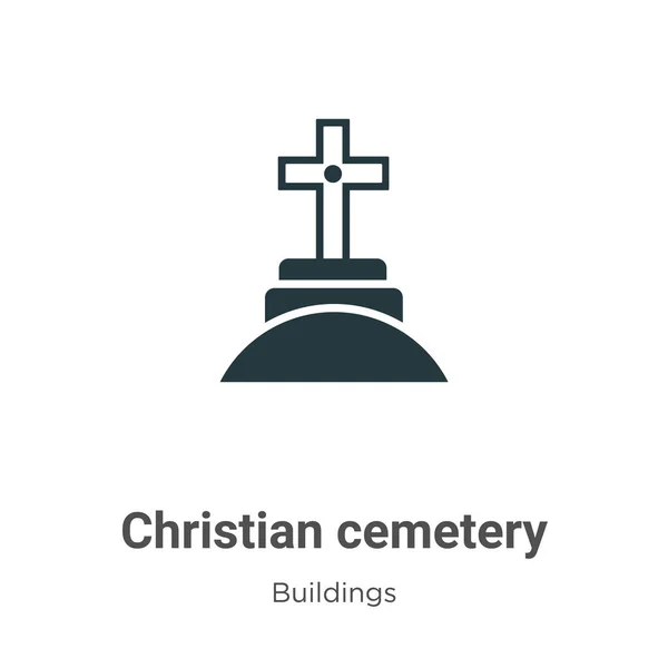 Christian cemetery vector icon on white background. Flat vector christian cemetery icon symbol sign from modern buildings collection for mobile concept and web apps design.