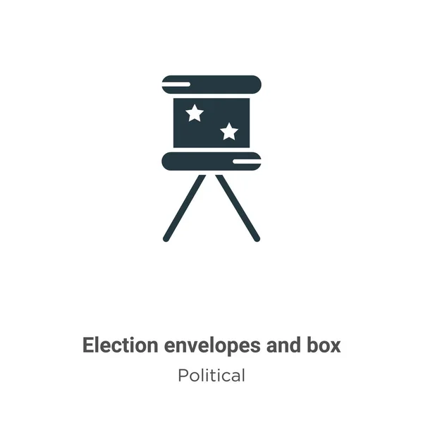 Election Envelopes Box Glyph Icon Vector White Background Flat Vector — ストックベクタ