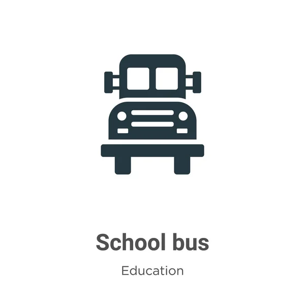 Σχολικό Διανυσματικό Εικονίδιο Λεωφορείου Λευκό Φόντο Επίπεδη Vector Σχολείο Σύμβολο — Διανυσματικό Αρχείο