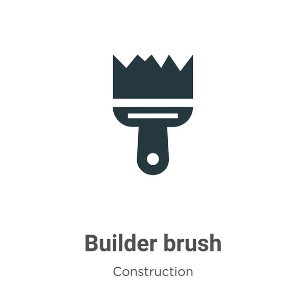 Builder Brush Vector Icon White Background Flat Vector Builder Brush — Stock Vector