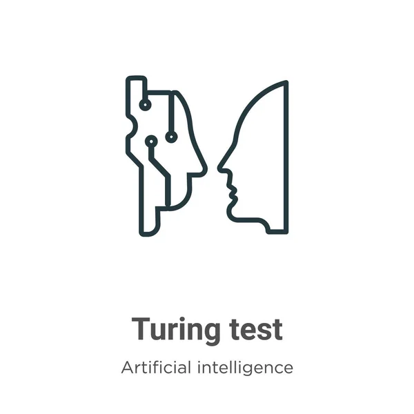 Turing Test Contornee Icono Vectorial Icono Prueba Rociado Negro Línea — Vector de stock