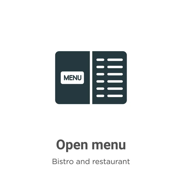 Open Menu Vector Icoon Witte Achtergrond Flat Vector Open Menu — Stockvector