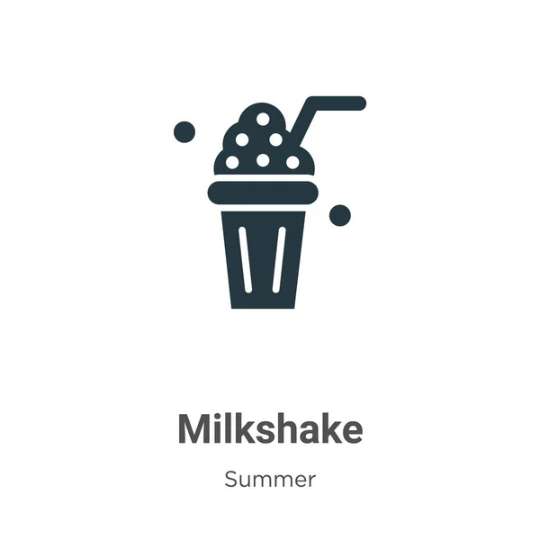 Vettore Icona Glifo Milkshake Sfondo Bianco Simbolo Icona Del Milkshake — Vettoriale Stock