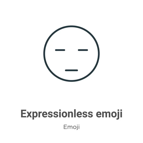 Ikona Vektoru Bez Výrazu Emoji Tenká Čára Černá Bez Výrazu — Stockový vektor