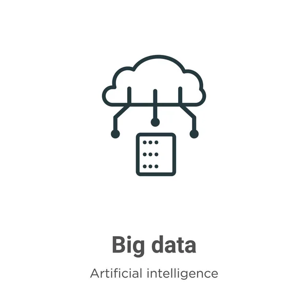 Big Data Umreißt Vektor Symbol Dünne Linie Schwarzes Big Data — Stockvektor