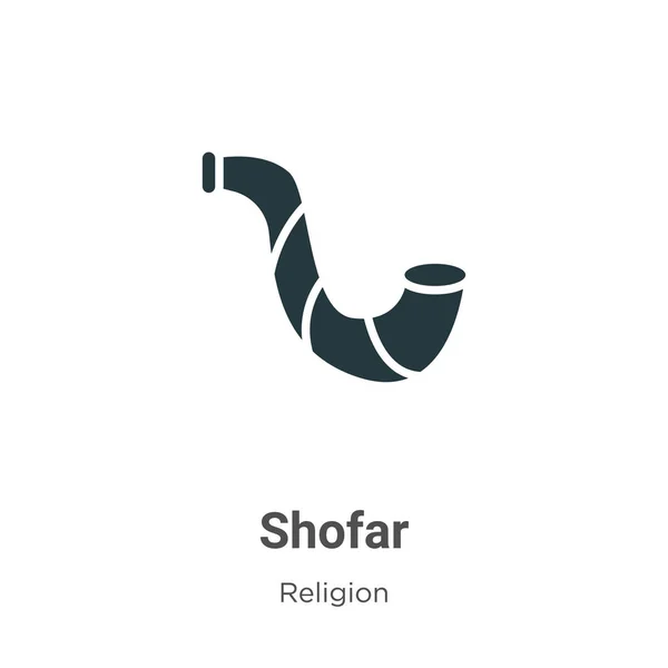 Shofar Glyph Icon Vector White Background Flat Vector Shofar Icon — Stock vektor