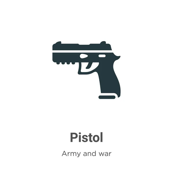 Pistol Vector Pictogram Witte Achtergrond Flat Vector Pistool Pictogram Symbool — Stockvector