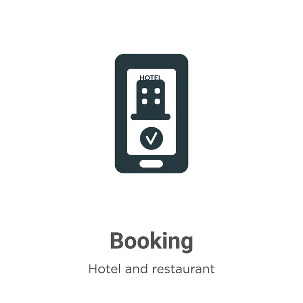白い背景にベクトルアイコンを予約します モバイルコンセプトとWebアプリのデザインのための現代的なホテルやレストランのコレクションからフラットベクトル予約アイコンの記号 — ストックベクタ