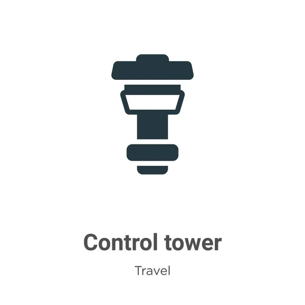 Kontrollturm Vektor Symbol Auf Weißem Hintergrund Flache Vektor Kontrollturm Symbolschild — Stockvektor