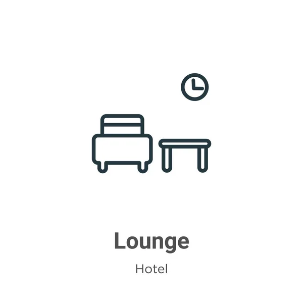 Lounge Outline Vector Icoon Dunne Lijn Zwart Lounge Icoon Platte — Stockvector