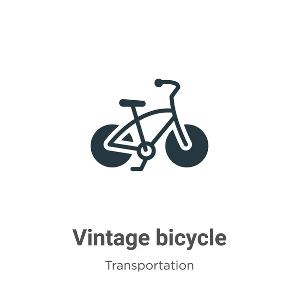 Vintage Vélo Glyphe Icône Vecteur Sur Fond Blanc Vecteur Plat — Image vectorielle