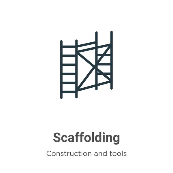 Scaffolding contorno vettoriale icona. Icona sottile impalcatura nera, vettore piatto semplice elemento illustrazione da costruzione modificabile e concetto di utensili isolati su sfondo bianco — Vettoriale Stock