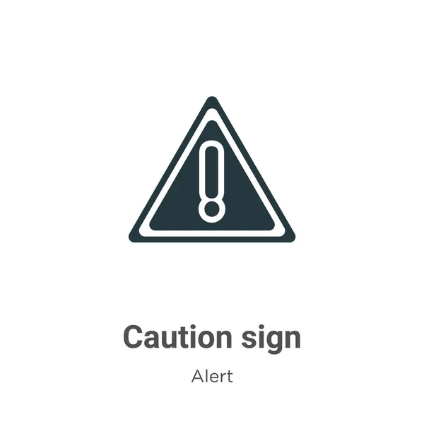 Caution Sign Vector Icon White Background Flat Vector Caution Sign — Stock Vector
