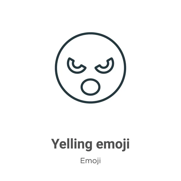 Gritar Emoji Esboço Vetor Ícone Linha Fina Ícone Emoji Grito — Vetor de Stock